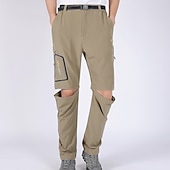 cheap Bottoms-Men&#039;s Convertible Zip Off Pants Hiking Pants Trousers Summer Outdoor Waterproof Breathable Quick Dry Stretchy Pants / Trousers Bottoms Elastic Waist Army Green Dark Grey Elastane Hunting Fishing