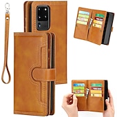 お買い得  サムスン用ケース-サムスン Galaxy S24 Ultra Plus S23 Ultra Plus S21 Ultra Plus S20 Plus S20 Ultra Note 20 Ultra S25 Ultra ウォレットケース カードホルダー 防塵付き フォンストラップ PUレザー