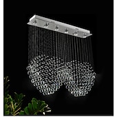 cheap Unique Chandeliers-Crystal Chandelier Heart Design Hot K9 Rectangle Hanging Lamp for Living Room Dining Room wave Crystal Chandelier Bar island cabinet lamp ceiling pendant lights