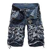 abordables Classique-Homme Shorts cargo Short camouflage Shorts de Randonnée Multi-poches Camouflage Longueur Genou Quotidien ancien Streetwear Vert Véronèse Bleu