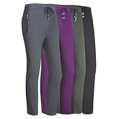 voordelige Bodems-Dames Wandelbroek Zomer Buiten Ademend Sneldrogend Rekken Lichtgewicht Broeken / Regenbroek / Overbroek Kleding Onderlichaam Trekkoord Zak met rits Elastische taille Zwart Paars Elastaan Jagen Vissen
