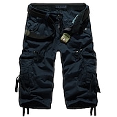 cheap Classic-Men&#039;s Cargo Shorts Hiking Shorts Leg Drawstring Multi Pocket Multiple Pockets Plain Breathable Outdoor Calf-Length Casual Daily Streetwear Stylish Black Wine Inelastic