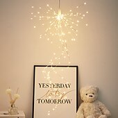 Недорогие Питание от USB-светодиодные гирлянды висячие фейерверки звездообразования 200 светодиодов батарея или usb дистанционное управление свет ветки лозы рождественская сказочная гирлянда складная гирлянда лампа для