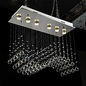 cheap Chandeliers-Crystal Chandelier Ceiling Light Luxury Wave Design 70cm Hot K9 Rectangle Hanging Lamp for Living Room Dining Room Crystal Chandelier Bar Island Cabinet Lamp Ceiling Pendant Lights