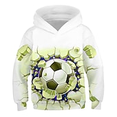 cheap Boy&#039;s 3D Sports &amp; Game-Boys 3D Football Hoodie Long Sleeve 3D Print Active Sports Streetwear Polyester Kids 3-12 Years Daily