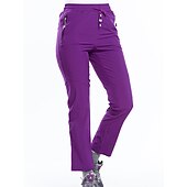 voordelige Bodems-Dames Wandelbroek Zomer Buiten Ademend Sneldrogend Rekken Lichtgewicht Broeken / Regenbroek / Overbroek Kleding Onderlichaam Trekkoord Zak met rits Elastische taille Zwart Paars Elastaan Jagen Vissen