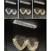 cheap Unique Chandeliers-Crystal Chandelier Heart Design Hot K9 Rectangle Hanging Lamp for Living Room Dining Room wave Crystal Chandelier Bar island cabinet lamp ceiling pendant lights