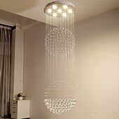 cheap Unique Chandeliers-Crystal Chandelier Ceiling Light Globular LED Round Illumination Ceiling Pendant Light Luxury Design For Deco Interior Dining Room Living Room Hotel