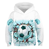 cheap Boy&#039;s 3D Sports &amp; Game-Boys 3D Football Hoodie Long Sleeve 3D Print Active Sports Streetwear Polyester Kids 3-12 Years Daily