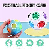 billige Magiske kuber-regnbue puslespill ball kube magisk regnbue ball puslespill fargeskift puslespill ball fidget leketøy stress reliever hjernetrim for festlige og voksne sett med 2