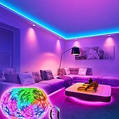 economico Controllo WiFi e musica-luci di striscia led controllo app bluetooth 20m 66ft 600leds / 15m 49ft450leds rgb cambia colore smd5050 sincronizzazione musicale flessibile per la casa cucina decorazione tv
