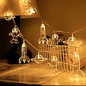 זול מופעל באמצעות USB-חלל led אסטרונאוט אורות מחרוזת סוללה או usb פעולה 1.5 m 3 m 6 m רקטה פלנטה led פיות מחרוזת אור של ילדי החדר של ילד מסיבת חג מנורת קישוט הבית