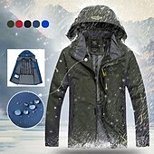 preiswerte Herrenjacken &amp; Herrenmäntel-Plus Size Herren wasserdichte Wanderjacke Regenjacke Kapuzenjacke Abnehmbarer Hut Windjacke Regenmantel Outdoor winddicht wetterfest leichter atmungsaktiver Trenchcoat Oberbekleidung Top Angeln Klettern