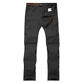 お買い得  メンズアクティブパンツ-メンズハイキングパンツブラックパンツコンバーチブルパンツ/ジップオフパンツ無地夏屋外防水通気性速乾性汗を発散させるナイロンパンツ/パンツコンバーチブルパンツボトムスブラックアーミー