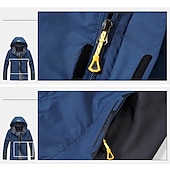 preiswerte Herrenjacken &amp; Herrenmäntel-Plus Size Herren wasserdichte Wanderjacke Regenjacke Kapuzenjacke Abnehmbarer Hut Windjacke Regenmantel Outdoor winddicht wetterfest leichter atmungsaktiver Trenchcoat Oberbekleidung Top Angeln Klettern
