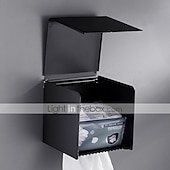 halpa Vessapaperitelineet-wc-paperiteline nykyaikainen alumiininen seinälle asennettava wc-paperirullan pidike mattamusta 1kpl