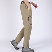 cheap Bottoms-Men&#039;s Convertible Zip Off Pants Hiking Pants Trousers Summer Outdoor Waterproof Breathable Quick Dry Stretchy Pants / Trousers Bottoms Elastic Waist Army Green Dark Grey Elastane Hunting Fishing