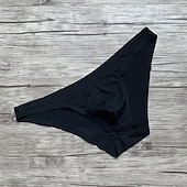voordelige Herenslips Ondergoed-Voor heren 1 pak Sexy slipje Slip Standaard Nylon Spandex Effen Kleur Lage Taille Klein Zwart Wit