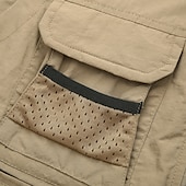 お買い得  メンズアクティブアウターウェア-男性用 釣りベスト ハイキング ベスト ワークベスト ノースリーブ ベスト ジャケット トップス アウトドア 高通気性 速乾性 ライトウェイト モイスチャーコントロール ミリタリーカラー ブルー カーキ色 釣り 登山 キャンプ / ハイキング / ケイビング