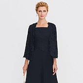cheap Mother&#039;s Wraps-Mother&#039;s Wraps Bolero Coats / Jackets Elegant 3/4 Length Sleeve Floral Lace Wedding Guest Wraps With Lace For Fall Wedding Event Formal Party Spring &amp; Summer Only Wraps dress to impress 2025
