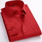 cheap Men&#039;s Dress Shirts-Men&#039;s Dress Shirt Waves Wedding Formal Evening Black White Yellow Red Long Sleeve Classic Collar All Seasons Clothing Apparel Buckle