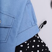 abordables Ensembles pour filles-Fille 3D Pois Ensemble de Vêtements Manche Courte basique Enfants