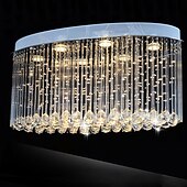 cheap Crystal Chandeliers-LED Crystal Chandelier Luxury Ceiling Light Modern K9 Flush Mount Light Raindrop Chandelier for Hotel Bedroom Dining Room Living Room Ceiling Pendant Lights Fixtures