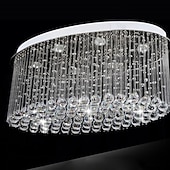 cheap Crystal Chandeliers-LED Crystal Chandelier Luxury Ceiling Light Modern K9 Flush Mount Light Raindrop Chandelier for Hotel Bedroom Dining Room Living Room Ceiling Pendant Lights Fixtures