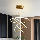 economico Modello a cerchio-lampada a sospensione a led 4 anelli 80 cm moderna cerchio desgin lampada a sospensione rame ottone led 110-120 v 220-240 v