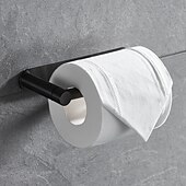 billige Toalettrullholdere-roterbar / sammenleggbar toalettpapirholder selvklebende papirrulleholder 304 rustfritt stål papirhåndkleholder sort børstet