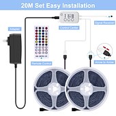 Χαμηλού Κόστους Έλεγχος μέσω WiFi-led strip φώτα bluetooth μουσικής συγχρονισμός 40/30/20/10m αλλαγή χρώματος ταινία led 40 πλήκτρα τηλεχειριστήριο ενσωματωμένο με εφαρμογή μικροφώνου ελεγχόμενα φώτα led 5050 rgb εφαρμογή