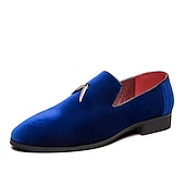 cheap Semi-Formal-Men&#039;s Dress Loafers &amp; Slip-Ons Shoes Plus Size Business British Party &amp; Evening Velvet Shoes Black Red Royal Blue Summer Spring