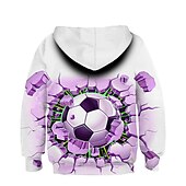 cheap Boy&#039;s 3D Sports &amp; Game-Boys 3D Football Hoodie Long Sleeve 3D Print Active Sports Streetwear Polyester Kids 3-12 Years Daily