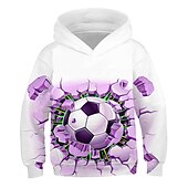 cheap Boy&#039;s 3D Sports &amp; Game-Boys 3D Football Hoodie Long Sleeve 3D Print Active Sports Streetwear Polyester Kids 3-12 Years Daily