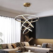 economico Modello a cerchio-lampada a sospensione a led 4 anelli 80 cm moderna cerchio desgin lampada a sospensione rame ottone led 110-120 v 220-240 v