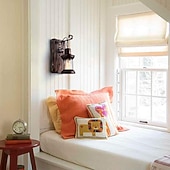 Недорогие Бра-Lightinthebox светодиодный настенный светильник винтажный ретро деревянный металл живопись цветной настенный светильник бра светильник с вилкой длиной 6 футов и выключателем вилка