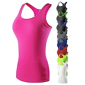 baratos Yoga Tops-Mulheres Regata de Corrida Regata Modeladora Costas Nadador Sem Manga Camada de base Atlético Elastano Respirável Secagem Rápida Treino de Ginástica Corrida Cooper Roupa de esporte Roupas Esportivas