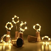 economico Striscie luci ad energia solare-solare bottiglia di vino luci della stringa decorazione di cerimonia nuziale all&#039;aperto 2 m 20 led lucine con sughero impermeabile luce di natale rame ghirlanda patio giardino luci della stringa 10