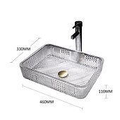abordables Éviers-Le lavabo rectangulaire en verre moulé sous pression d&#039;art transparent de luxe léger moderne avec évier de robinet