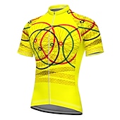 cheap Men&#039;s Jerseys-Men&#039;s Cycling Jersey Short Sleeve Bike Jersey Top with 3 Rear Pockets Mountain Bike MTB Road Bike Cycling Breathable Quick Dry Moisture Wicking Soft Yellow Pink Blue Graphic Polyester Sports Clothing