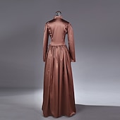 economico Vestiti-Abito Vittoriano Abito da Ballo 1910 Lunghezza al pavimento Lunghezza lunga Vestito Costume da festa Abito da Ballo Taglie Forti Duchessa Taglie Forti Tinta unica Abito da ballo Girocollo Senza Spalle