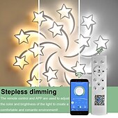 tanie Ściemnialne lampy sufitowe-Oświetlenie sufitowe led biały nowoczesny nordycki projekt gwiazdy deszcz meteorytów oświetlenie sypialni led sterowanie za pomocą aplikacji z bezstopniowym przyciemnianiem lub włączaniem /