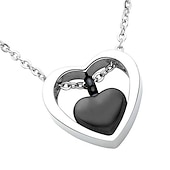 abordables Colliers-yinplsmemory crémation cendres bijoux double coeur urne collier pour cendres souvenir pendentif commémoratif urne médaillons pour cendres pour un être cher (argent et or)