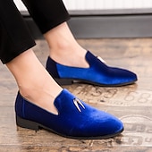 cheap Semi-Formal-Men&#039;s Dress Loafers &amp; Slip-Ons Shoes Plus Size Business British Party &amp; Evening Velvet Shoes Black Red Royal Blue Summer Spring