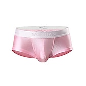 billige Komfortabelt herreundertøy-ensfargede boksertruser for menn super sexy 1 stk ungdoms u-konveks truser veske sexy truser blå s