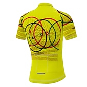 cheap Men&#039;s Jerseys-Men&#039;s Cycling Jersey Short Sleeve Bike Jersey Top with 3 Rear Pockets Mountain Bike MTB Road Bike Cycling Breathable Quick Dry Moisture Wicking Soft Yellow Pink Blue Graphic Polyester Sports Clothing