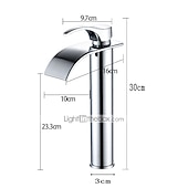 economico Classici-Rubinetto Lavandino Bagno Moderno Monocomando Cromato A Cascata In Acciaio Inox Rubinetto Bagno Moderno Regolabile Per Acqua Fredda E Calda Argento