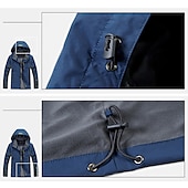 preiswerte Herrenjacken &amp; Herrenmäntel-Plus Size Herren wasserdichte Wanderjacke Regenjacke Kapuzenjacke Abnehmbarer Hut Windjacke Regenmantel Outdoor winddicht wetterfest leichter atmungsaktiver Trenchcoat Oberbekleidung Top Angeln Klettern