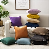 cheap Textured Throw Pillows-Decorative Toss Pillows 1 Pc Luxury Velvet Solid Color Pillow Case Cover Living room Bedroom Sofa Cushion Cover Outdoor Cushion for Sofa Couch Bed Chair Pink Blue Sage Green Purple