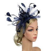 cheap Fascinators-Fascinators Headwear Headpiece Tulle Feathers Formal Business / Ceremony / Fall Wedding Kentucky Horse Race Ladies Day Vintage Elegant With Feather Bowknot Headpiece Headwear Race Day Dress